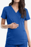 Maternity 2-Pocket Stretch Mock Wrap Scrub Top WW688 * DISCONTINUED-LIMITED STOCK